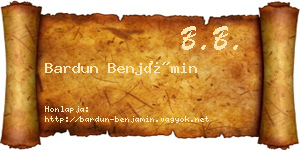 Bardun Benjámin névjegykártya